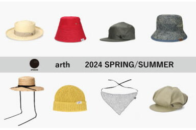 【arth/アース】 arthとは“art”と“hat”を混ぜた造語。 ブランドのアイコンとなる鹿の角を生やした野うさぎ「ジャッカロープ」はアメリカに伝わる架空の動物で、 「頭に新しいものを」という想いが込められている。 日本の確かな製帽技術のもとデザインされた帽子が揃う。
